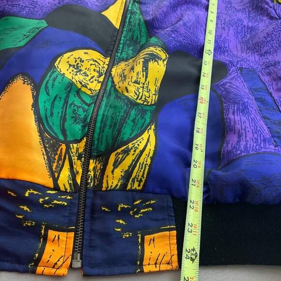 VTG Monaliza High Fashion Large Picasso Satin Jacket Abstract Art All Over Print - Picture 10 of 15